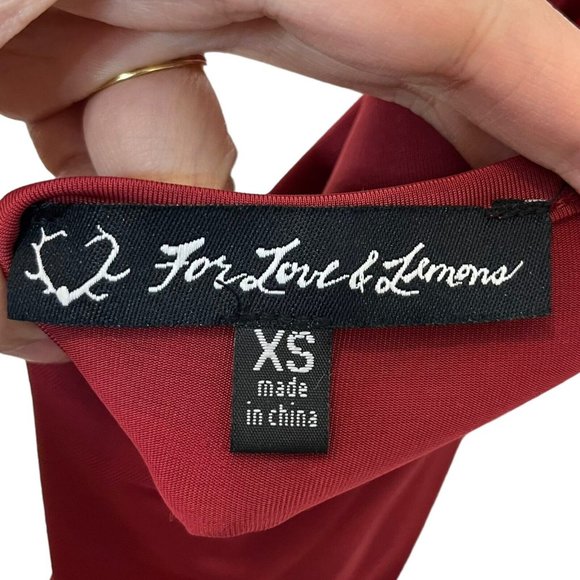 For Love & Lemons Slip Dress Mini Low Back Red Sexy Women’s Size XS - Picture 5 of 8